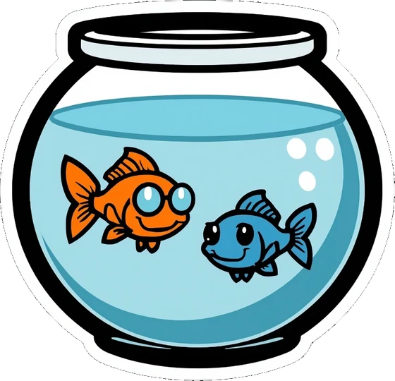 two fish in a bowl